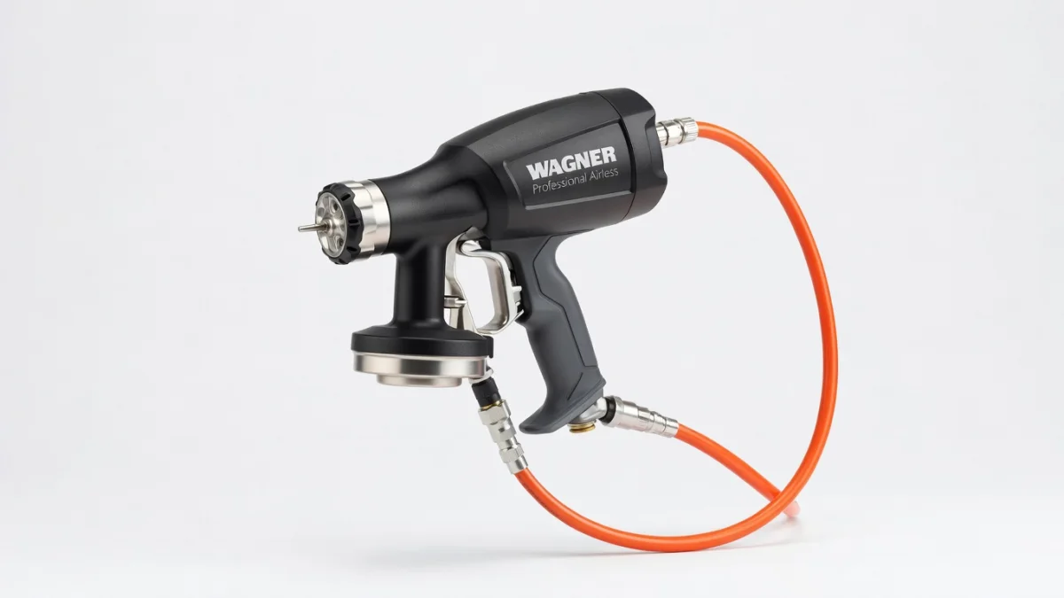 Pulvérisateur airless Wagner Control Pro en cours d'utilisation sur un chantier de peinture